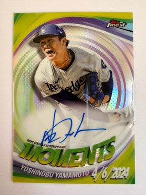2025 Topps Finest Yoshinobu Yamamoto Moments Auto FMA-YY Los Angeles Dodgers