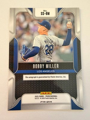 2025 Panini Prizm Bobby Miller Sensational Signatures Red Prizm /99 Dodgers