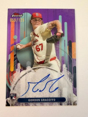 2025 Topps Finest Gordon Graceffo Auto RC Purple /125 FA-GG St Louis Cardinals