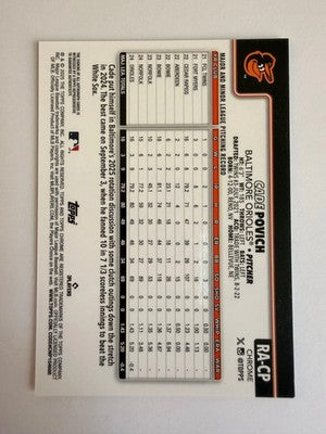 2025 Topps Chrome Cade Povich Auto RC RA-CP Baltimore Orioles