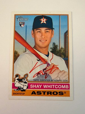 2025 Topps Heritage Shay Whitcomb Real One Auto Red Ink /76 RC Astros
