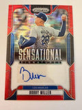 2025 Panini Prizm Bobby Miller Sensational Signatures Red Prizm /99 Dodgers
