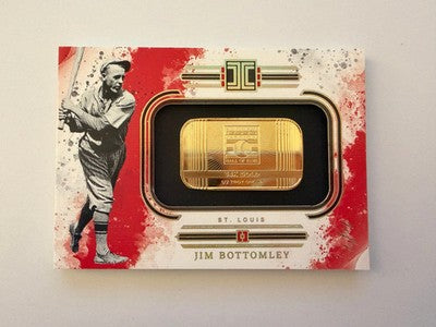 2025 Panini Impeccable Jim Bottomley 1/1 14k Gold Bar 1/2 Troy Oz Cardinals HOF