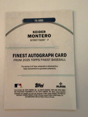 2025 Topps Finest Keider Montero Auto RC Blue /99 FA-KMO Detroit Tigers