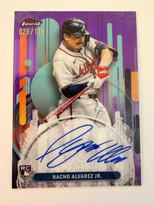 2025 Topps Finest Nacho Alvarez Jr Auto RC Purple /125 FA-NA Atlanta Braves