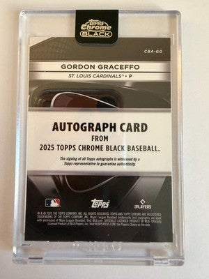 2025 Topps Chrome Black Gordon Graceffo Auto RC Rookie CBA-GG St Louis Cardinals
