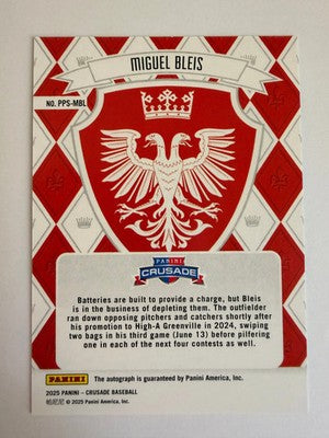 2025 Panini Crusade Miguel Bleis Auto PPS-MBL Boston Red Sox