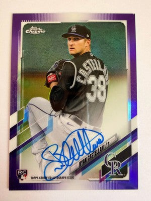 2021 Topps Chrome Ryan Castellani Auto RC Purple /250 RA-RC Colorado Rockies
