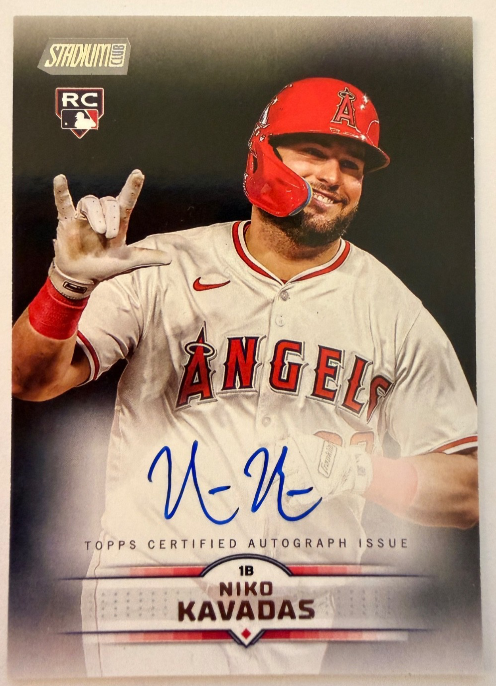 2025 Topps Stadium Club Niko Kavadas Auto RC SCBA-NK Los Angeles Angels Rookie