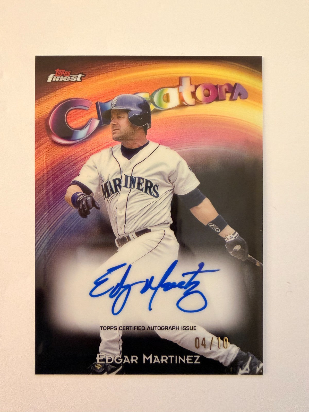 2025 Topps Finest Edgar Martinez Creators Auto Black /10 CAV-EM HOF Mariners