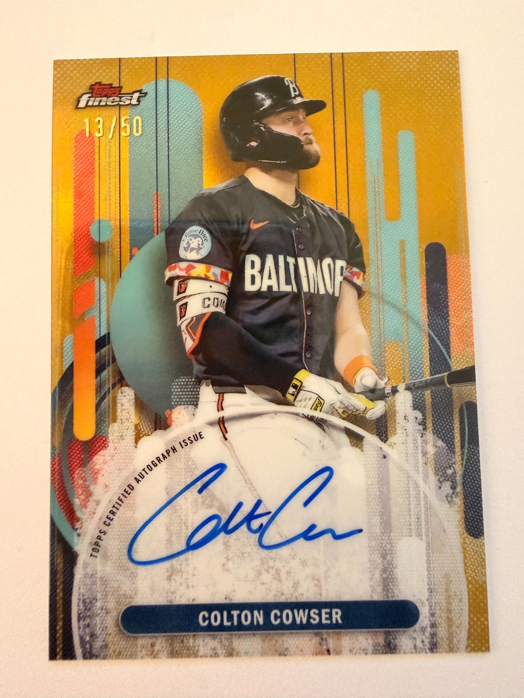 2025 Topps Finest - Finest Autographs Colton Cowser #FA-CC Gold Refractor /50