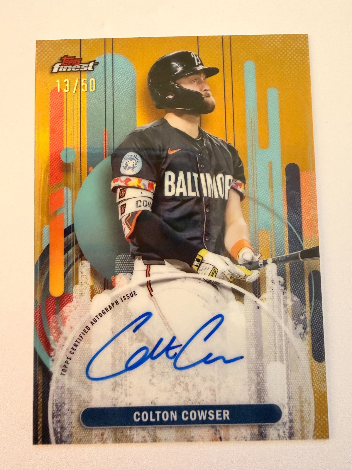 2025 Topps Finest - Finest Autographs Colton Cowser #FA-CC Gold Refractor /50