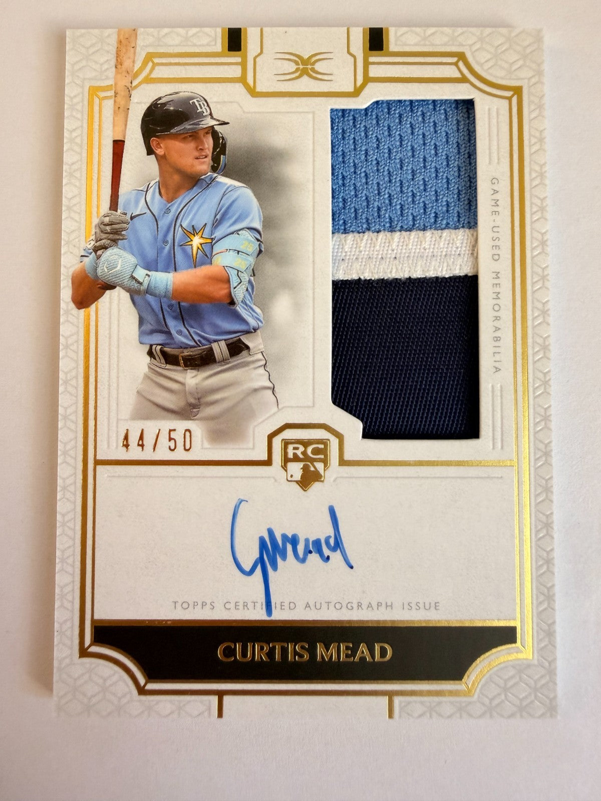 2024 Topps Definitive Collection Curtis Mead Rookie Patch Auto RPA /50 Rays