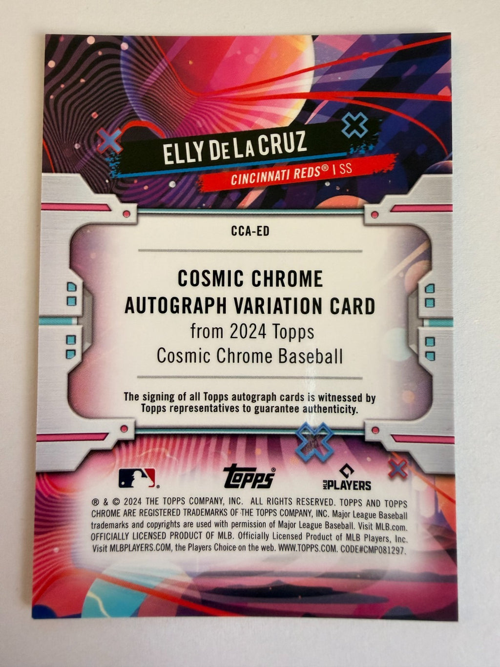 Elly De La Cruz 2024 Topps Cosmic Chrome Variation Rookie Auto RC #CCA-ED Reds