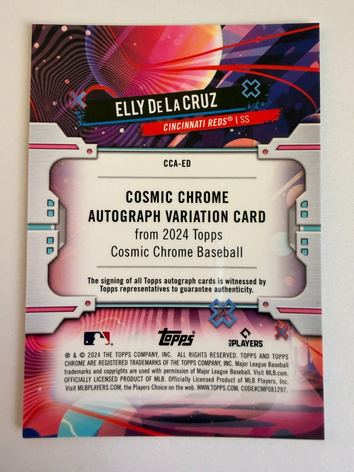 Elly De La Cruz 2024 Topps Cosmic Chrome Variation Rookie Auto RC #CCA-ED Reds